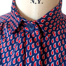 Load image into Gallery viewer, 1970s - H&M - Gorgeous Red Navy Dress - W33 (84cm)