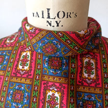 Load image into Gallery viewer, 1960s - ORIGINAL MATERNITY - Printed Cotton Blouse - Sz 38