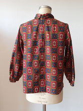 Load image into Gallery viewer, 1960s - ORIGINAL MATERNITY - Printed Cotton Blouse - Sz 38
