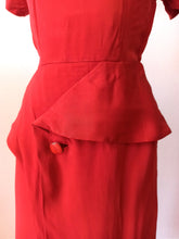 Load image into Gallery viewer, 1940s - ADAIR FASHIONS, USA - Stunning Tile Gab Rayon Dress - W26 (66cm)
