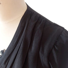 Load image into Gallery viewer, 1940s - Superb Black Crepe Dress - W37 (94cm)