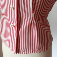 Cargar imagen en el visor de la galería, 1940s 1950s - Adorable Candy Stripes Rayon Blouse - W33 (84cm)