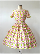 Load image into Gallery viewer, 1950s 1960s - DRALON - Adorable Colors Day Dress - W28.5 (72cm)