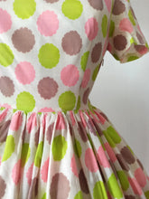 Load image into Gallery viewer, 1950s 1960s - DRALON - Adorable Colors Day Dress - W28.5 (72cm)