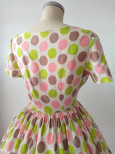 Load image into Gallery viewer, 1950s 1960s - DRALON - Adorable Colors Day Dress - W28.5 (72cm)