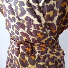 Load image into Gallery viewer, 1950s - BLANES, London - Stunning Leopard Satin Dress - W27.5 (70cm)