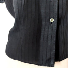 Charger l'image dans la galerie, 1950s - Gorgeous Black Textured Rayon Blouse - Sz 44