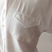 Charger l'image dans la galerie, 1950s - Cute White Textured Rayon Blouse - Sz 44