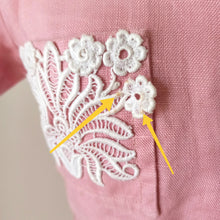 Load image into Gallery viewer, 1940s - Adorable Pink Linen Belted Dress - W29 (74cm)
