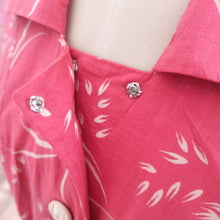 Cargar imagen en el visor de la galería, 1940s - Gorgeous Pink Linen Belted Dress - W34 (86cm)
