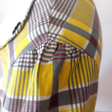 Cargar imagen en el visor de la galería, 1940s 1950s - Adorable Yellow Plaid Cotton Dress - W32 (82cm)