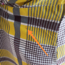 Cargar imagen en el visor de la galería, 1940s 1950s - Adorable Yellow Plaid Cotton Dress - W32 (82cm)