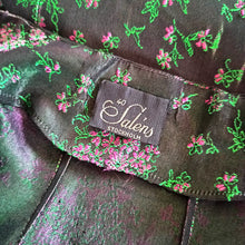 Cargar imagen en el visor de la galería, 1940s - SALENS, Stockholm - Stunning Green Floral Dress - W29 (74cm)
