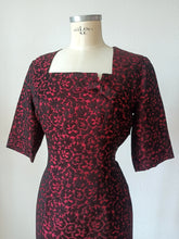 Charger l'image dans la galerie, 1950s 1960s - Stunning Red Wine German Wiggle Dress - W32 (82cm)