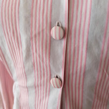 Charger l'image dans la galerie, 1940s 1950s - FRANCE - Superb Pink Grey Stripes Cotton Blouse - W35 (90cm)