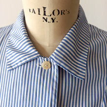 Load image into Gallery viewer, 1940s - Adorable Blue Stripes Cotton Dress - W35 (88cm)