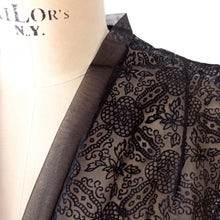 Charger l'image dans la galerie, 1950s - France - Deadstock Superb Black Nylon Velvet Blouse - Sz 42