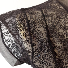 Charger l'image dans la galerie, 1950s - France - Deadstock Superb Black Nylon Velvet Blouse - Sz 42