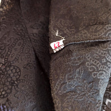 Charger l'image dans la galerie, 1950s - France - Deadstock Superb Black Nylon Velvet Blouse - Sz 42