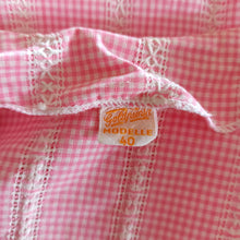 Charger l'image dans la galerie, 1950s 1960s - GOLDPUNKT, Germany - Adorable Pink Vichy Blouse - Sz 40