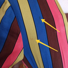 Charger l'image dans la galerie, 1950s 1960s - Stunning Colorful Stripes Gab Rayon Dress - W27 (68cm)