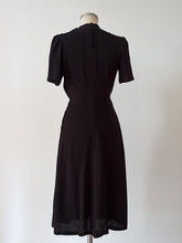 Load image into Gallery viewer, 1930s 1940s - Exquisite Black Textured Beaded Crepe Dress - W27 (68cm)
