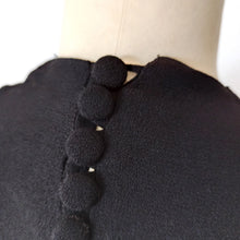 Load image into Gallery viewer, 1930s 1940s - Exquisite Black Textured Beaded Crepe Dress - W27 (68cm)