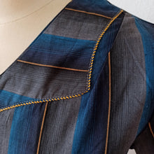 Charger l'image dans la galerie, 1940s 1950s - FRENCH DEADSTOCK - Gorgeous Striped Cotton Dress - W36 (92cm)