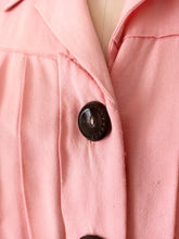 Charger l'image dans la galerie, 1940s - Delicious Pink Linen Pleated Dress - W35 (88cm)