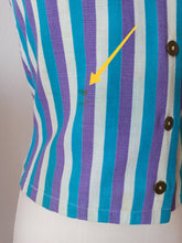 Carica l'immagine nel visualizzatore di Gallery, 1950s - Cute Striped Cotton Blouse