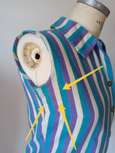 Carica l'immagine nel visualizzatore di Gallery, 1950s - Cute Striped Cotton Blouse