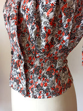 Charger l'image dans la galerie, 1950s (?) - Gorgeous Floral Cotton Blouse - W31 (79cm)