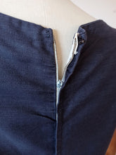 Charger l'image dans la galerie, 1950s 1960s - Gorgeous Navy White Cotton Dress - W28 (71.5cm)