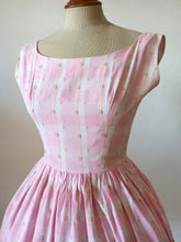 Charger l'image dans la galerie, 1950s - MICHEL, Paris - Adorable Pink Plaid Dress - W25 (64cm)