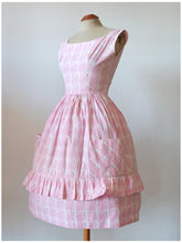 Charger l'image dans la galerie, 1950s - MICHEL, Paris - Adorable Pink Plaid Dress - W25 (64cm)
