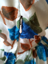 Charger l'image dans la galerie, 1960s - Blue Roseprint Dress - W30 (76cm)