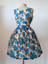 Charger l'image dans la galerie, 1960s - Blue Roseprint Dress - W30 (76cm)