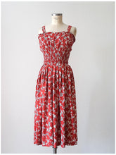 Cargar imagen en el visor de la galería, 1940s - Gorgeous Brick Floral Rayon Dress - W24.5 (62cm)