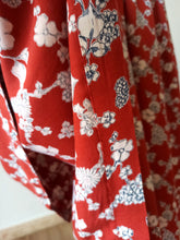 Cargar imagen en el visor de la galería, 1940s - Gorgeous Brick Floral Rayon Dress - W24.5 (62cm)