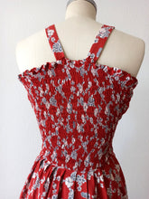 Cargar imagen en el visor de la galería, 1940s - Gorgeous Brick Floral Rayon Dress - W24.5 (62cm)