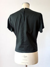Charger l'image dans la galerie, 1960s - Black Cotton Blouse - Sz L/XL