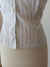Charger l'image dans la galerie, 1950s - Striped Cotton Blouse - W29 (74cm)