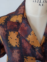Charger l'image dans la galerie, 1950s 1960s - Abstract Crepe Blouse - Sz 46