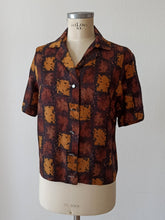 Charger l'image dans la galerie, 1950s 1960s - Abstract Crepe Blouse - Sz 46
