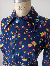 Charger l'image dans la galerie, 1960s - Cute Front Zipper Floral Dress - W31 (80cm)