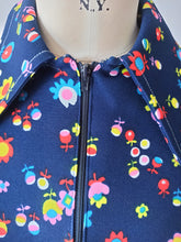 Charger l'image dans la galerie, 1960s - Cute Front Zipper Floral Dress - W31 (80cm)