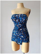 Charger l'image dans la galerie, 1950s - JEAN CANADA, Paris - Cotton Swimsuit - Sz 42