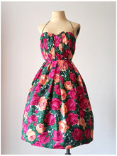 Charger l'image dans la galerie, 1950s - Roseprint Rayon Dress - W21.5 (54cm)