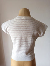 Charger l'image dans la galerie, 1950s - White Knit Jumper - XS/S