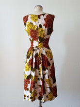 Charger l'image dans la galerie, 1950s 1960s - Gorgeous Hydrangea Print Cotton Dress - W28.5 (72cm)